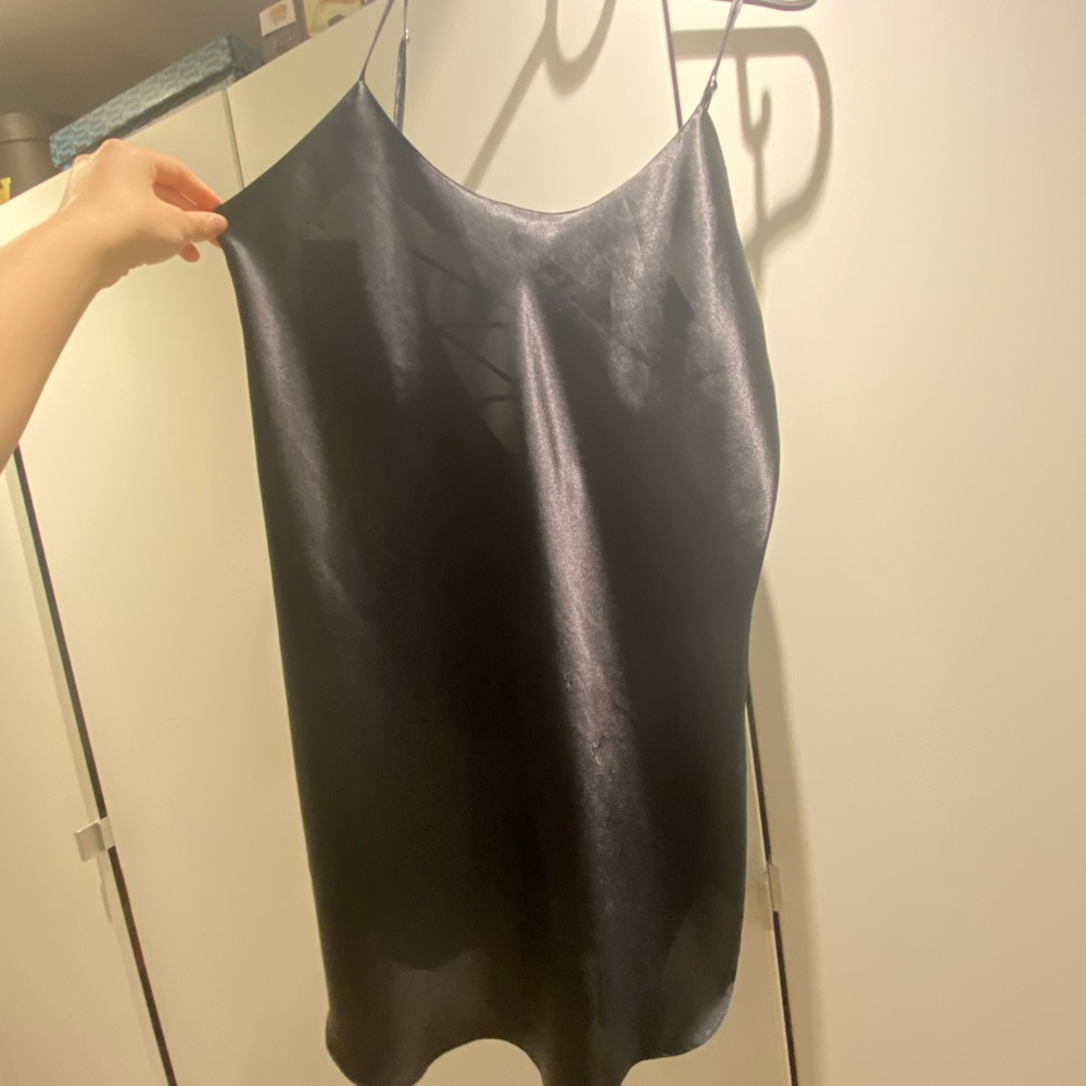 Silk black dress.
